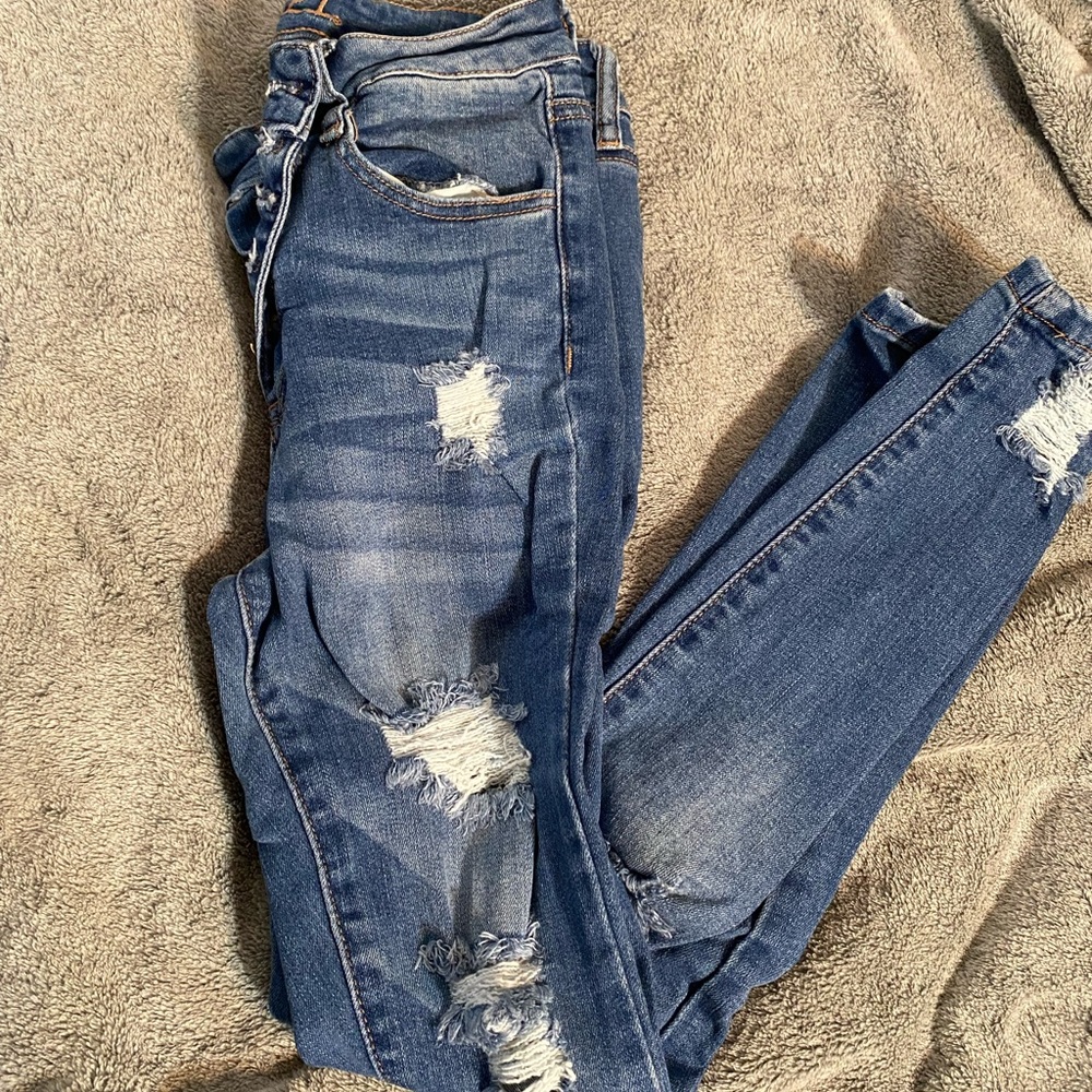 Distressed jeans